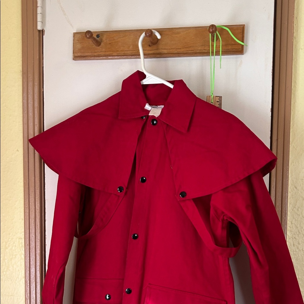 Western style Red Duster Coat for Women